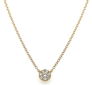 Diamond 0.19ct tw Cluster Pendant Necklace