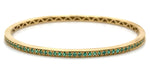 Emerald Yellow Gold Bangle Bracelet