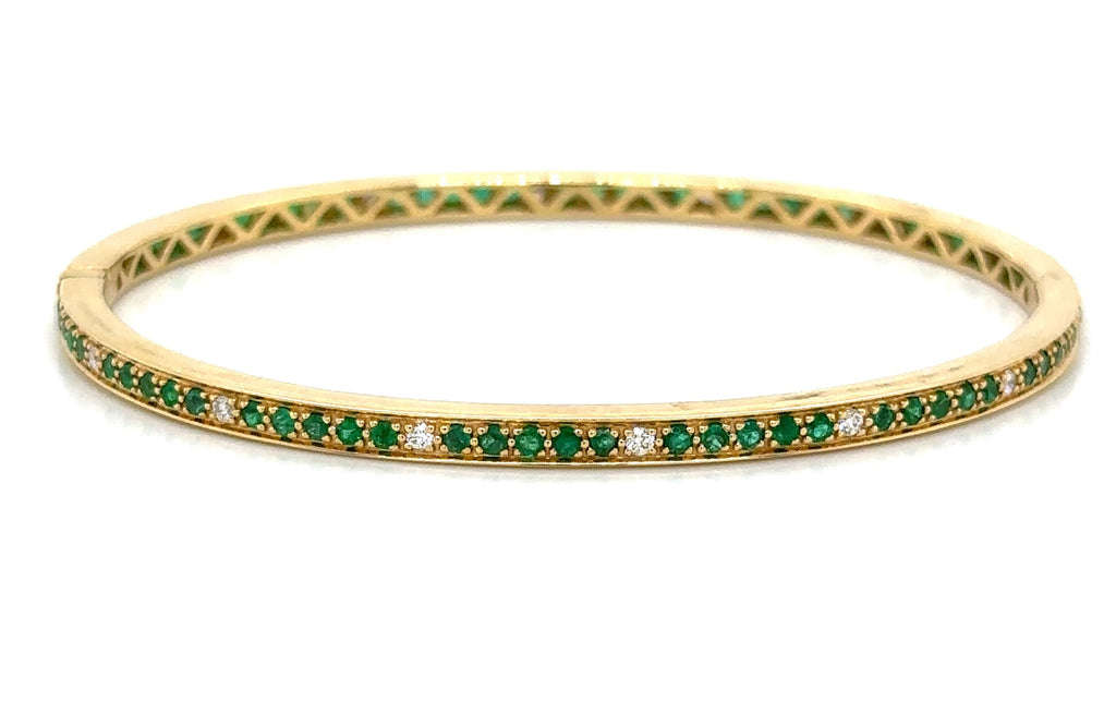 emerald diamond bangle bracelet 