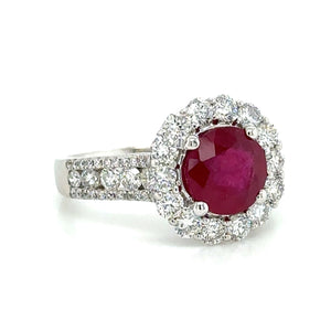 Ruby And Diamond Right Hand Cocktail Ring