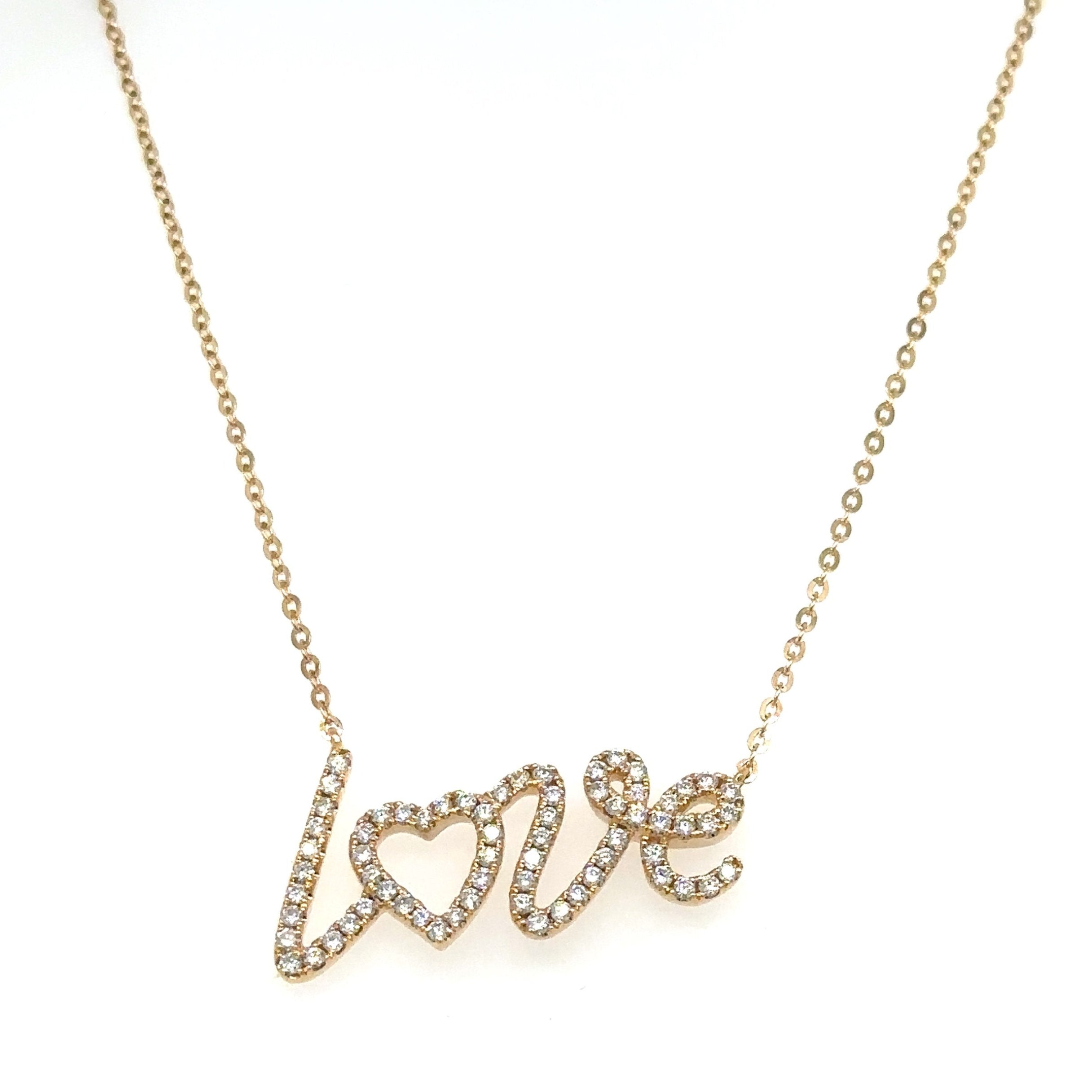 Diamond "LOVE" Pendant Chain Necklace