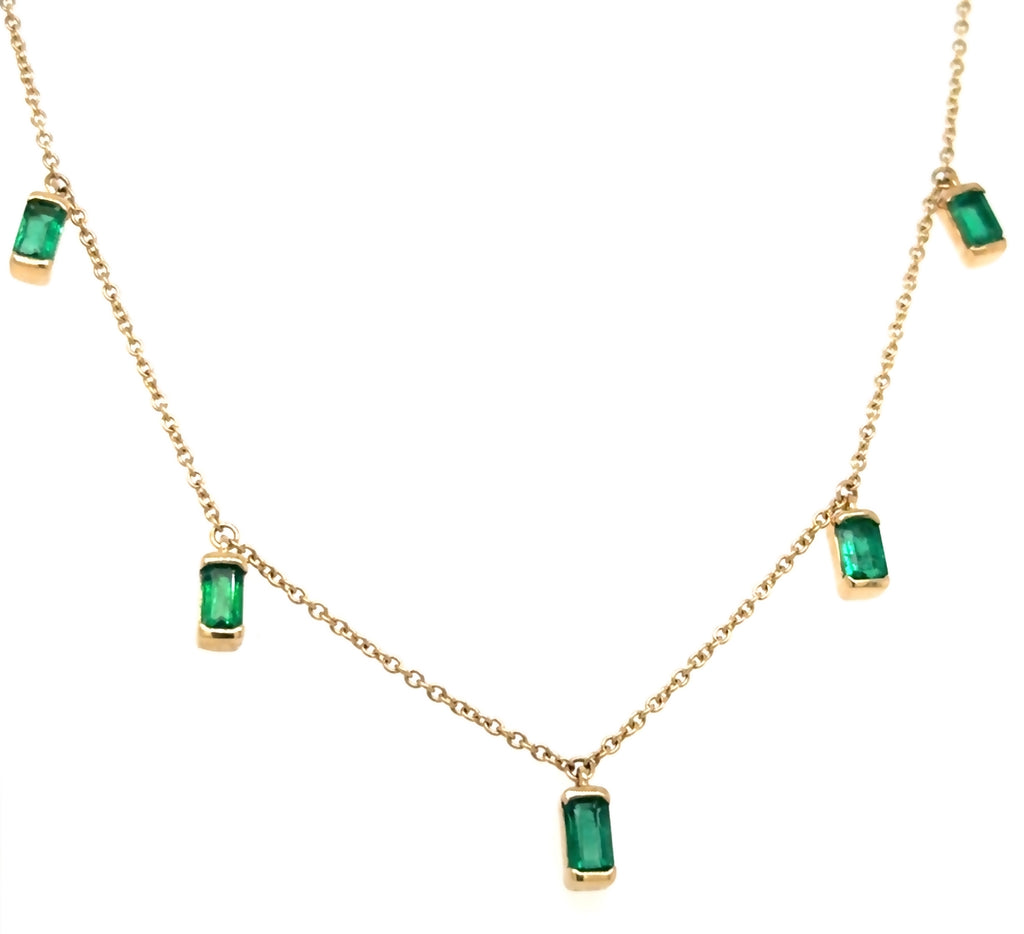 Emerald Diamond by the Yard Chain Necklace