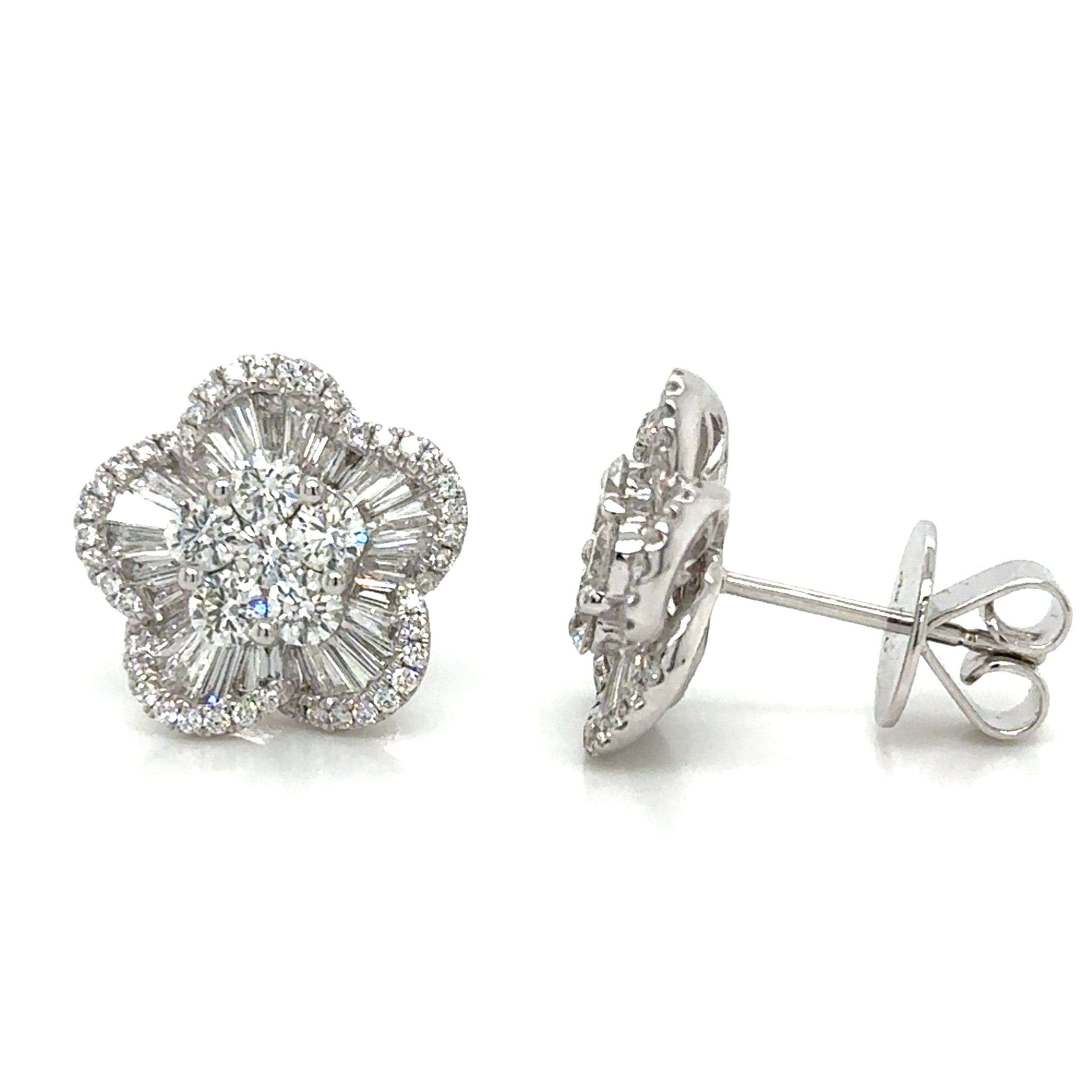 2.26carat Baguette Diamond Statement Earrings