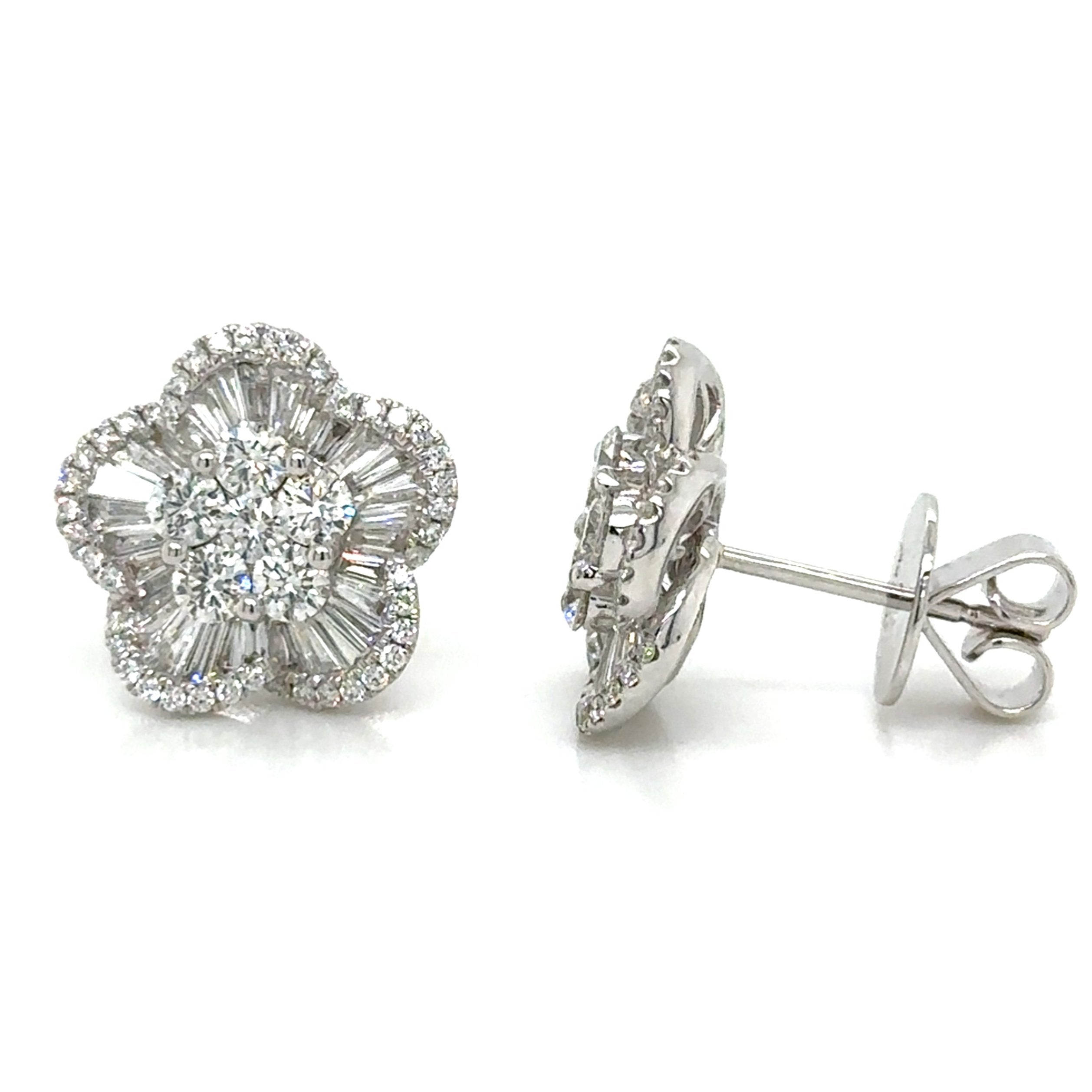 2.26carat Baguette Diamond Statement Earrings