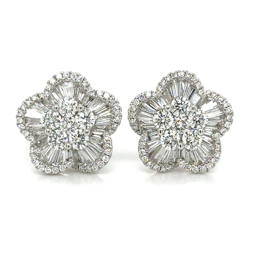 2.26carat Baguette Diamond Statement Earrings