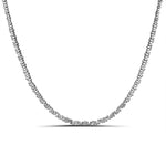 3.53carat Baguette Off-Center Tennis Line Line Statement Necklace