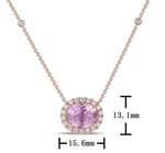 5.42ct tw Diamond Oval Kunzit Pendant Necklace