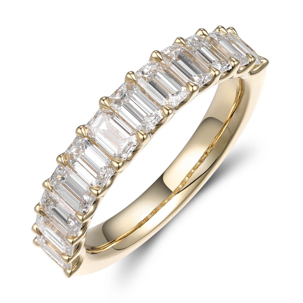 1.84ct tw Diamond Emerald Cut Halfway Eternity Ring