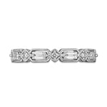 0.31ct tw Mix-shape Baguette and Rounds Alternating Diamond Halfway Ring