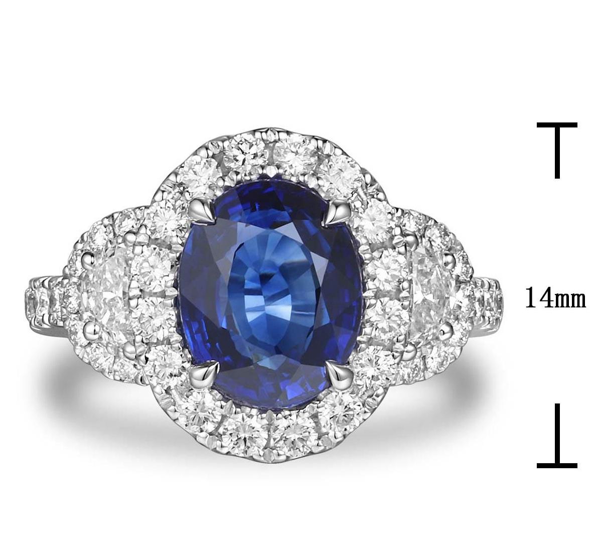 4.74ct tw Royal Blue Sapphire & Diamond Ring