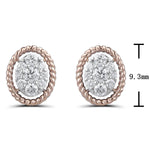 Two Tone Diamond Earrings 0.38ctw Twisted Rope Detail