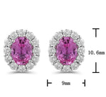 2.52ct tw Oval Cut Pink Sapphire & Diamond Earrings