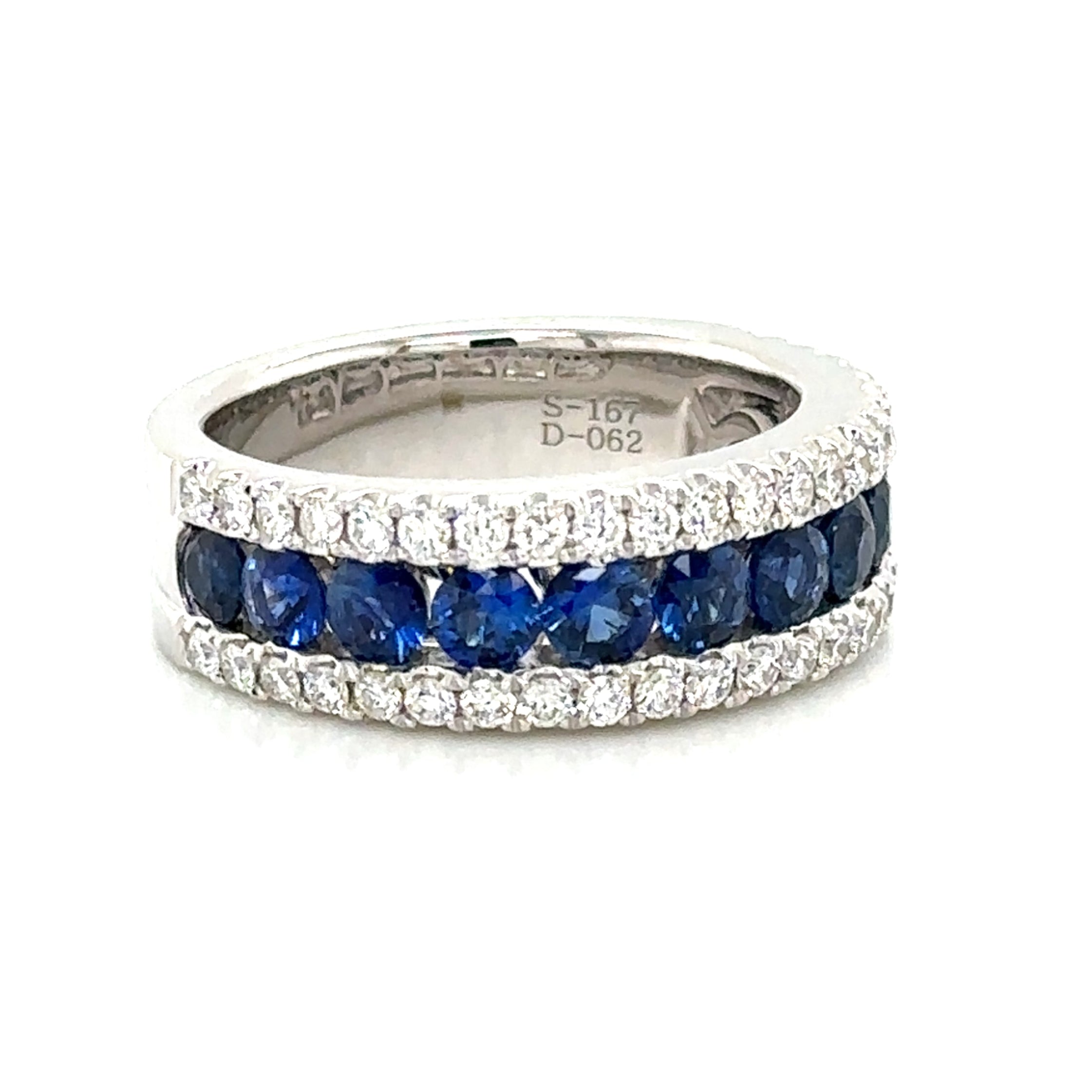 2.29ct tw Diamond and Blue Sapphire Band Ring