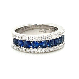 2.29ct tw Diamond and Blue Sapphire Band Ring