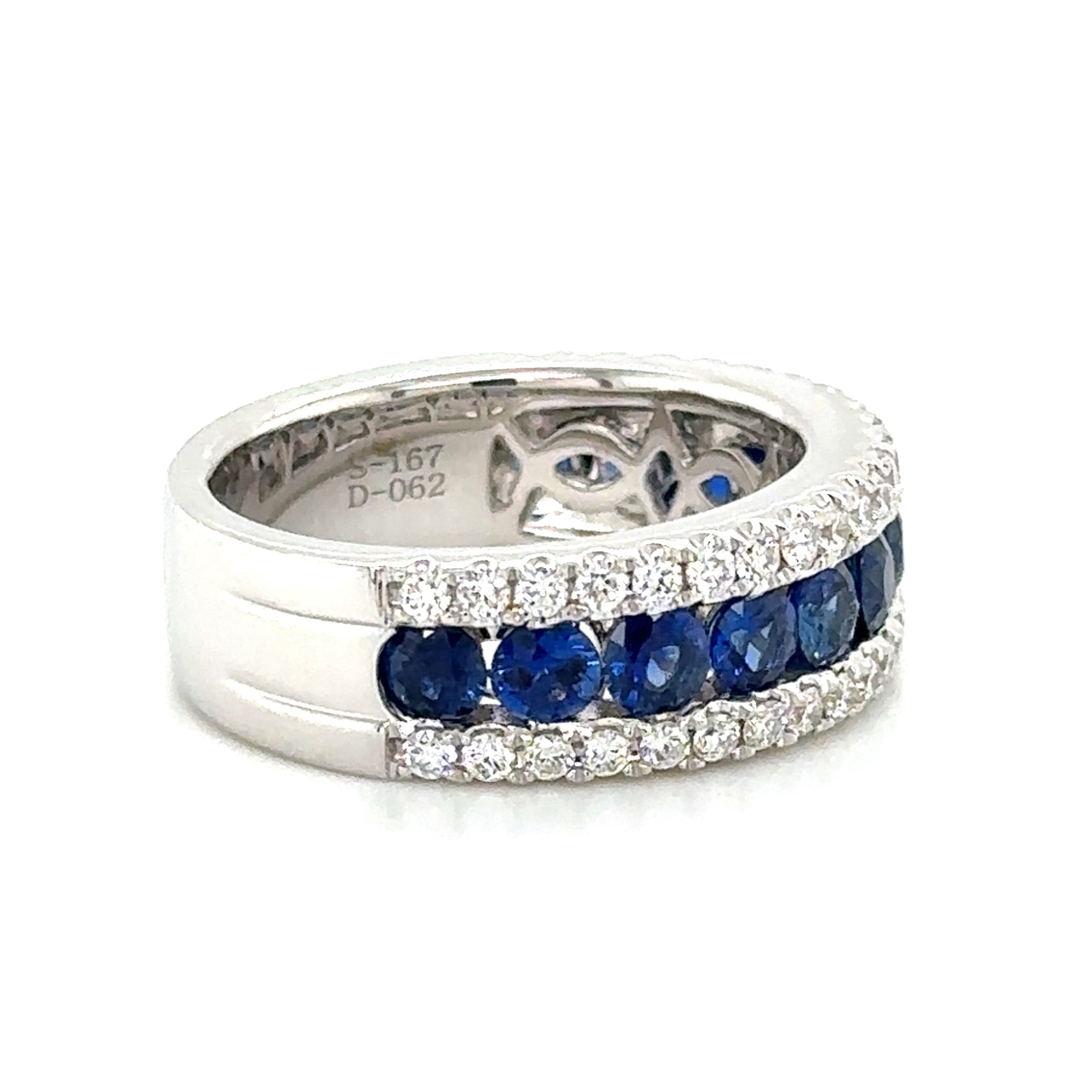 2.29ct tw Diamond and Blue Sapphire Band Ring