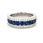 2.29ct tw Diamond and Blue Sapphire Band Ring