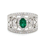 1.31carat Emerald and Diamond Statement Ring