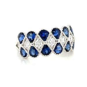 3.03carat Diamond and Blue Sapphire Ring