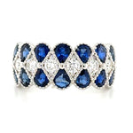 3.03carat Diamond and Blue Sapphire Ring