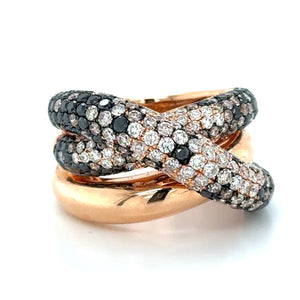 2.72ct tw Champagne and Black Diamond Fancy Color Cocktail Ring