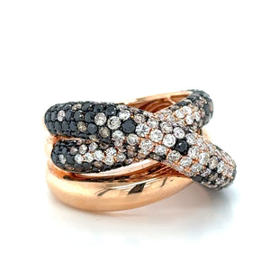 2.72ct tw Champagne and Black Diamond Fancy Color Cocktail Ring