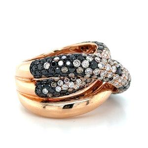 2.72ct tw Champagne and Black Diamond Fancy Color Cocktail Ring