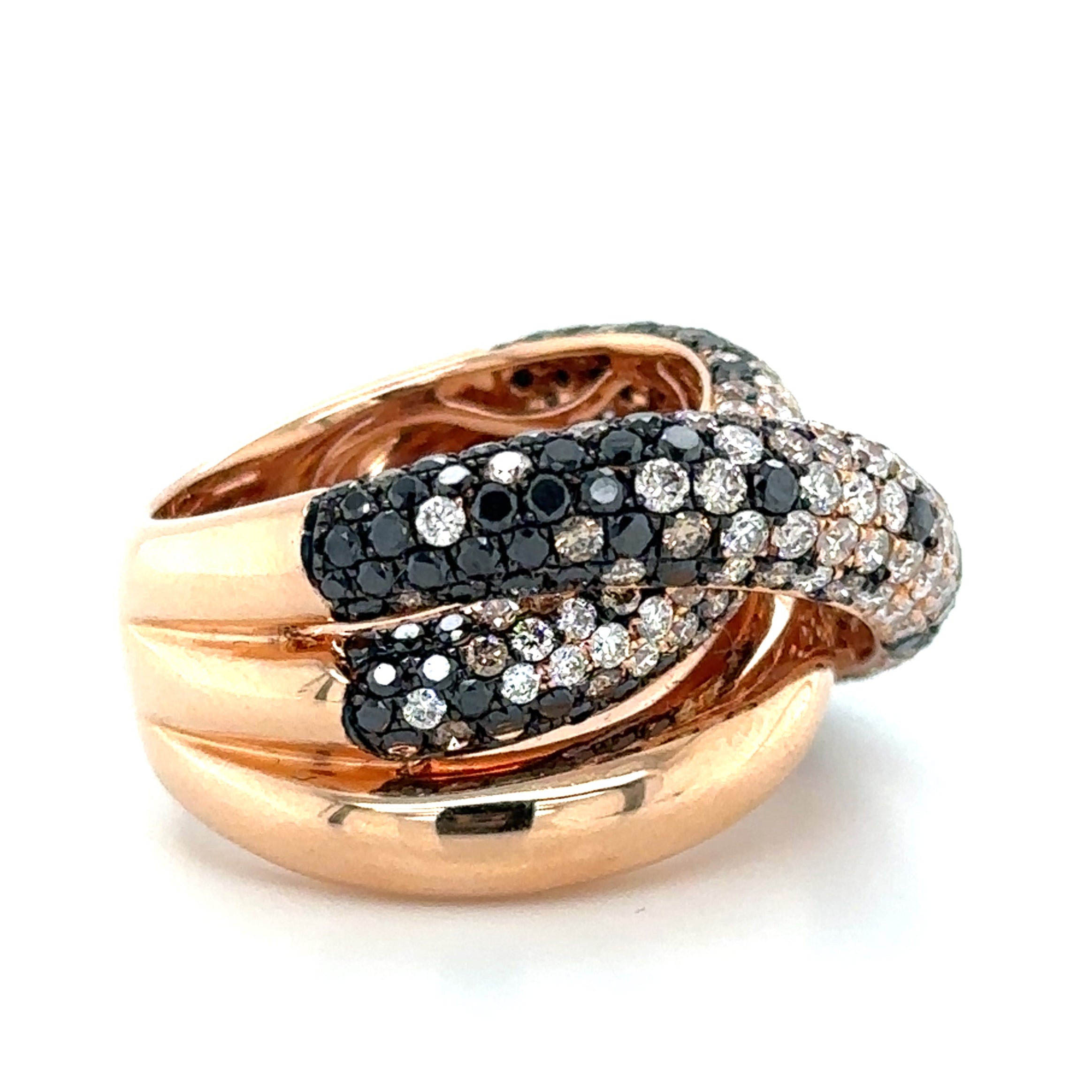 2.72ct tw Champagne and Black Diamond Fancy Color Cocktail Ring