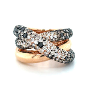 2.72ct tw Champagne and Black Diamond Fancy Color Cocktail Ring