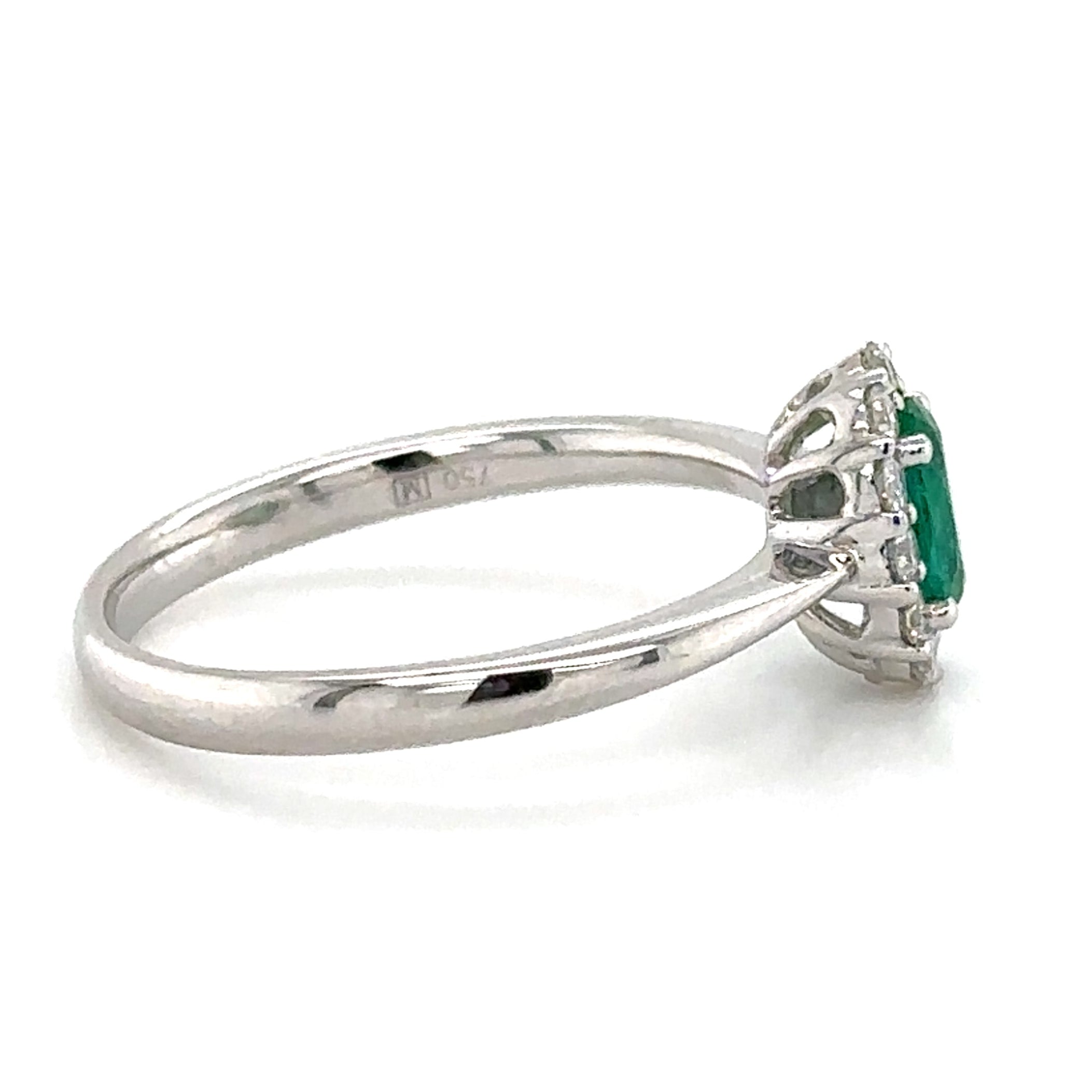 0.53carat Oval-cut Emerald & Diamond Ring