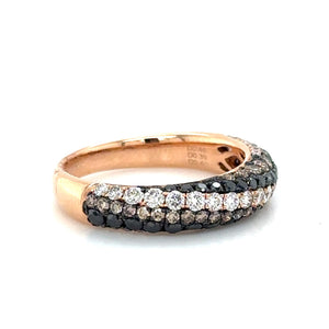 1.25ct tw Champagne and Black Diamond Fancy Color Band Ring