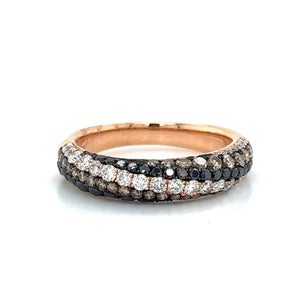 1.25ct tw Champagne and Black Diamond Fancy Color Band Ring