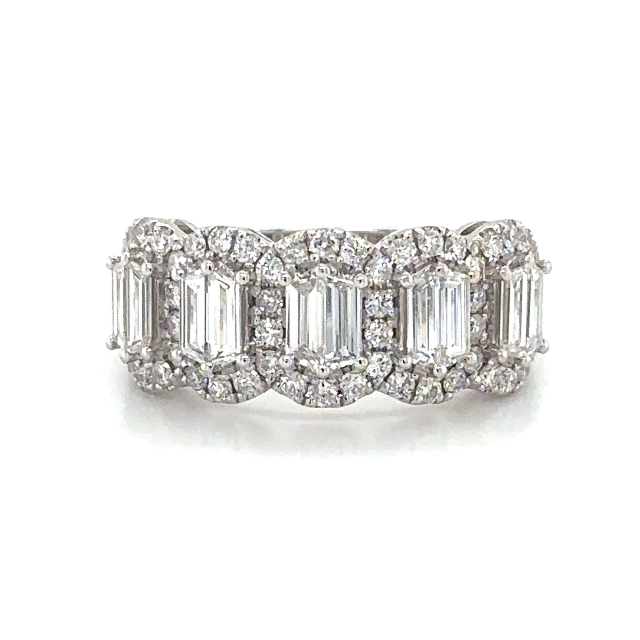 Five Stone 1.28ct tw Baguette-cut Anniversary Wedding Diamond Ring