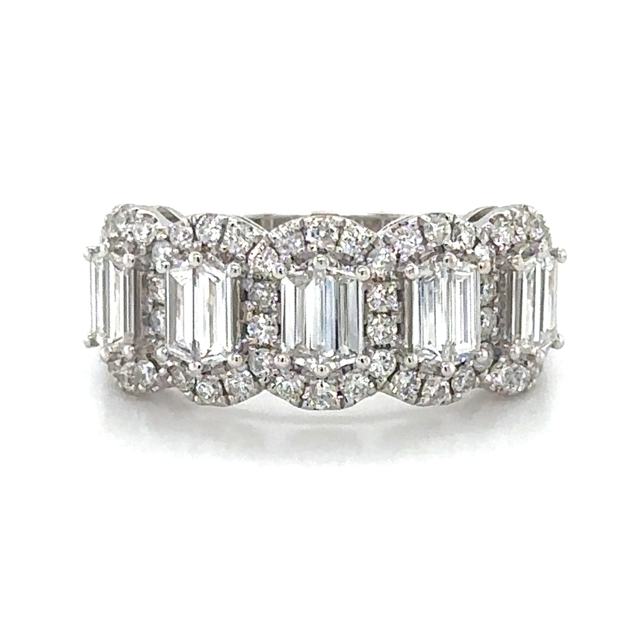 Five Stone 1.28ct tw Baguette-cut Anniversary Wedding Diamond Ring