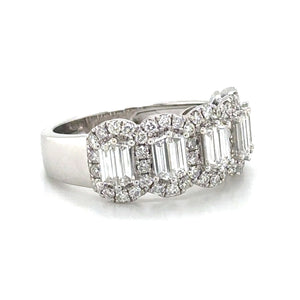 Five Stone 1.28ct tw Baguette-cut Anniversary Wedding Diamond Ring