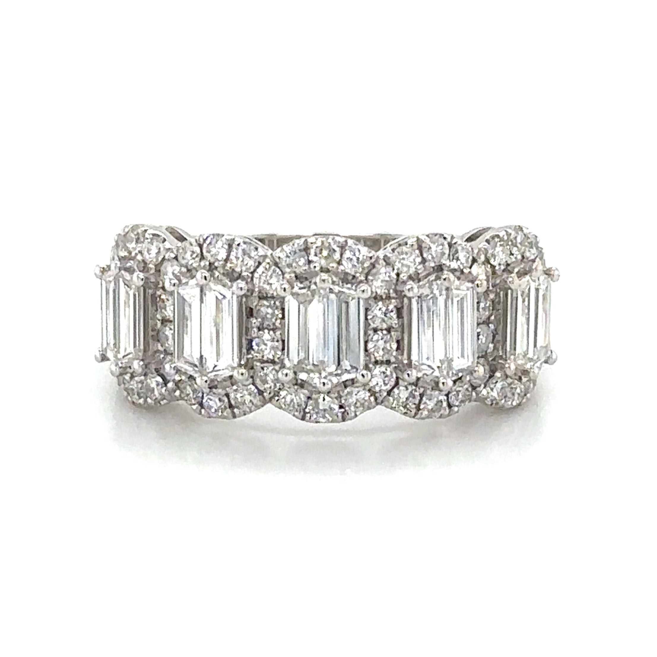 Five Stone 1.28ct tw Baguette-cut Anniversary Wedding Diamond Ring