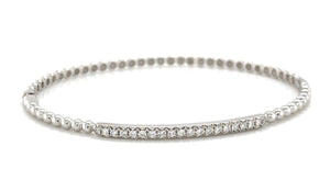 0.29ct tw Diamond Beaded Gold Bangle Bracelet