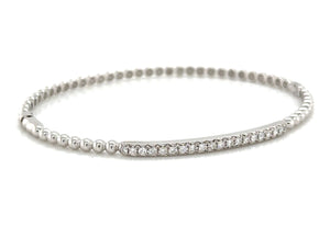 0.29ct tw Diamond Beaded Gold Bangle Bracelet