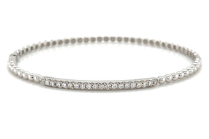 0.29ct tw Diamond Beaded Gold Bangle Bracelet