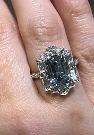 2.15carat Aquamarine & Diamond Cocktail Ring