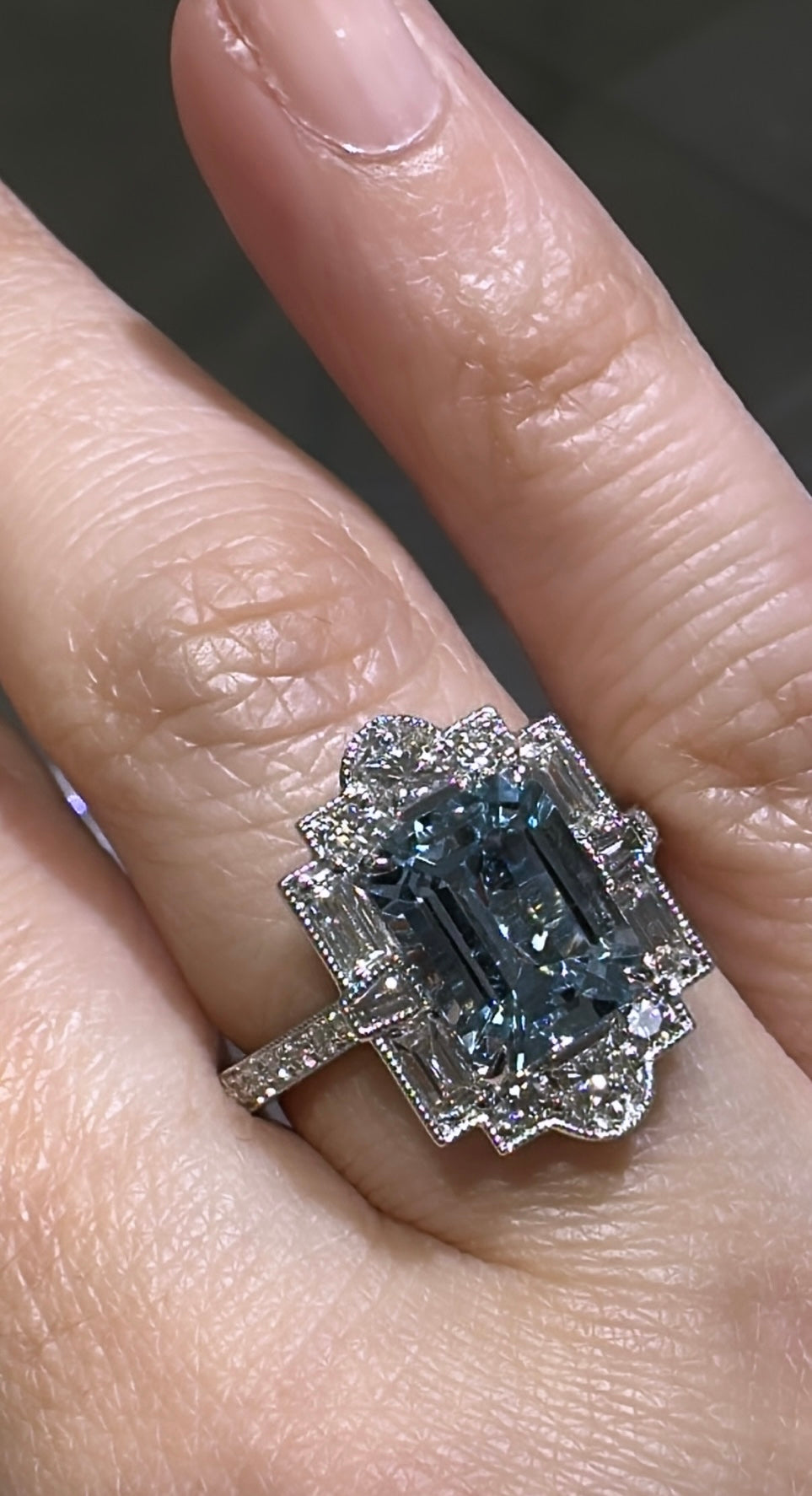 2.15carat Aquamarine & Diamond Cocktail Ring