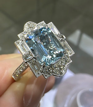 2.15carat Aquamarine & Diamond Cocktail Ring