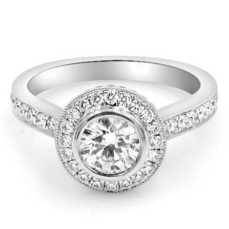 0.65ct Round Briliant Cut Bezel Set Engagement Ring