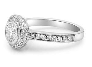 0.65ct Round Briliant Cut Bezel Set Engagement Ring