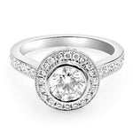 ﻿﻿﻿Bezel Set Diamond Engagement Ring (0.72ct)