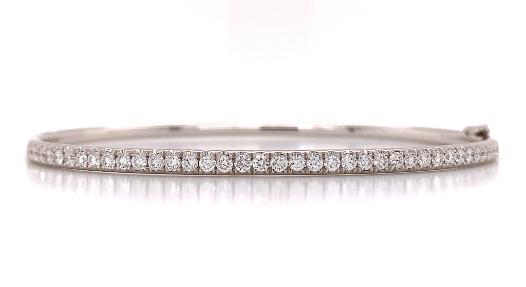 0.92ct t.w. White Gold Diamond Bangle Bracelet