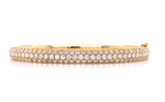 Pave-set Three Row Diamond Bangle Bracelet 2.87ct tw