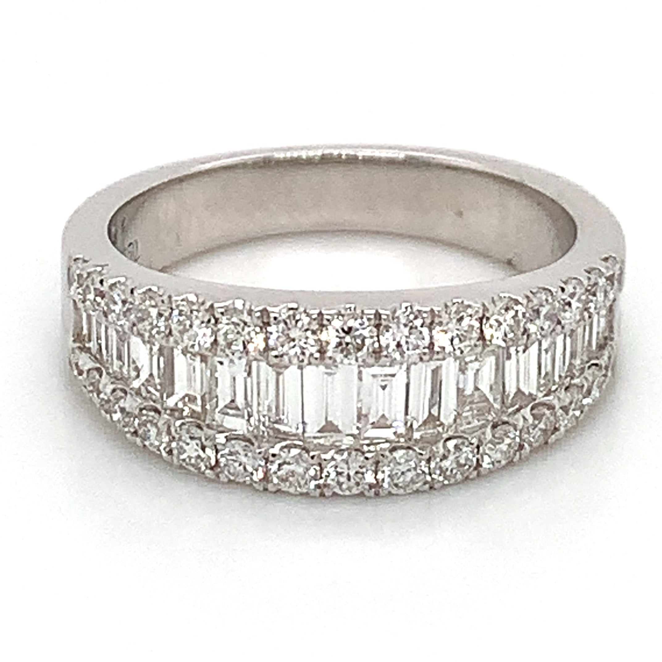 Baguette and Round Cut Diamond Ring 1.40ct tw