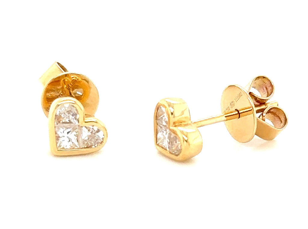 Heart Shaped Diamond Earrings