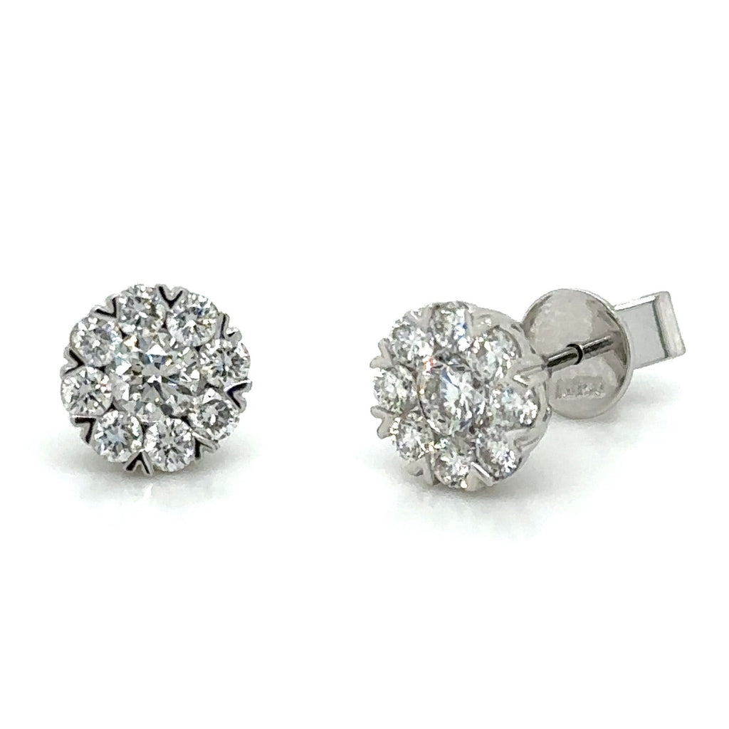 0.97ct tw Diamond Invisible Set Stud Earrings