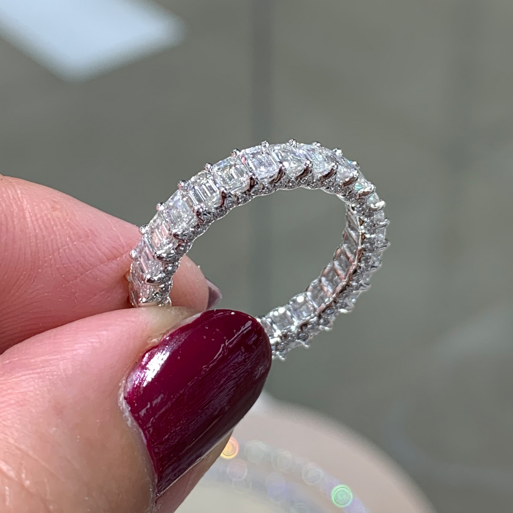 Emerald Cut Diamond Eternity Band 3.39ctw